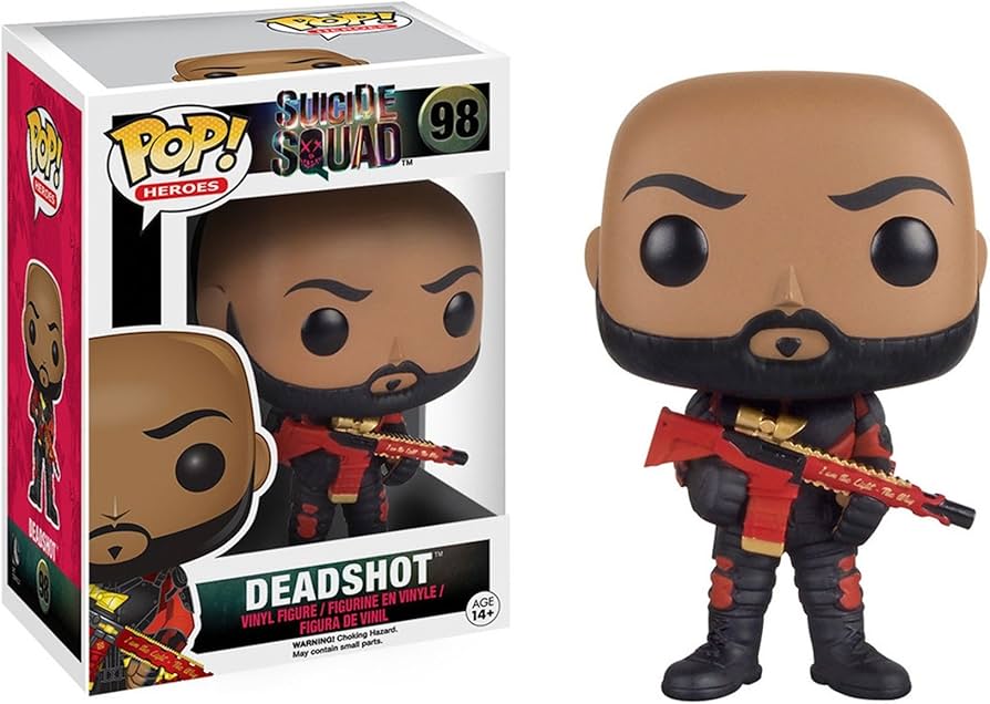 Funko Pop! Suicide Squad : Deadshot (Unmasked) 98 (VAULTED) + Pop Protector