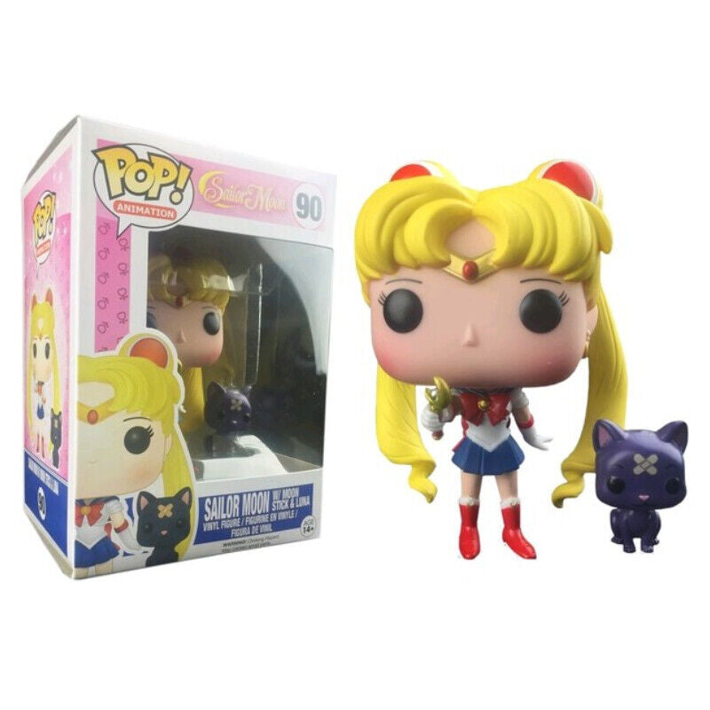 Funko Pop! Sailor Moon - Sailor Moon w/ Moon Stick & Luna 90 Special Edition + Free Protector (VAULTED)