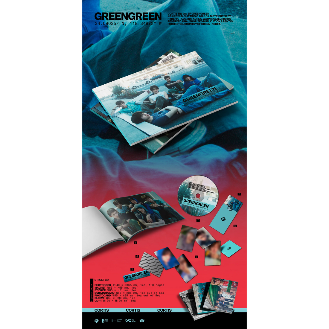 K-POP CORTIS - THE 2ND EP [GREENGREEN] (3 VERSIONS)