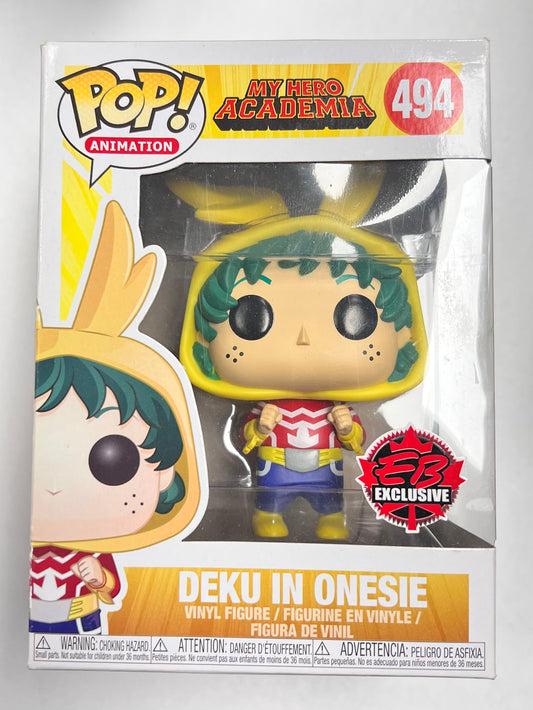 Funko Pop! My Hero Academia : Deku In Onesie 494 EB Exclusive (VAULTED) + Pop Protector