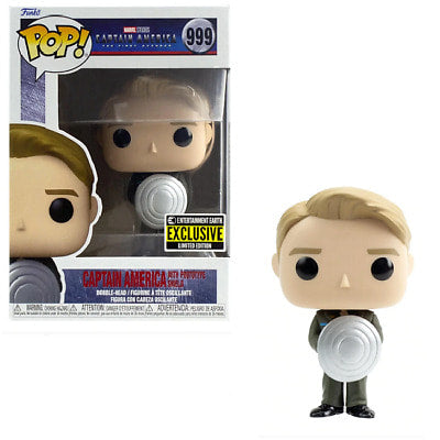 Funko Pop! Marvel Captain America The First Avenger : Captain America with Prototype Sheild 999 EE Exclusive + Protector