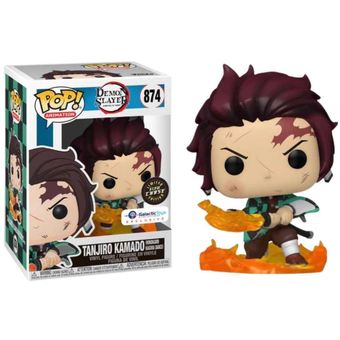 Funko POP! Animation: Demon Slayer - Tanjiro Kamado Hinokami kagura dance galactic toys exclusive GITD CHASE #874 + protector!