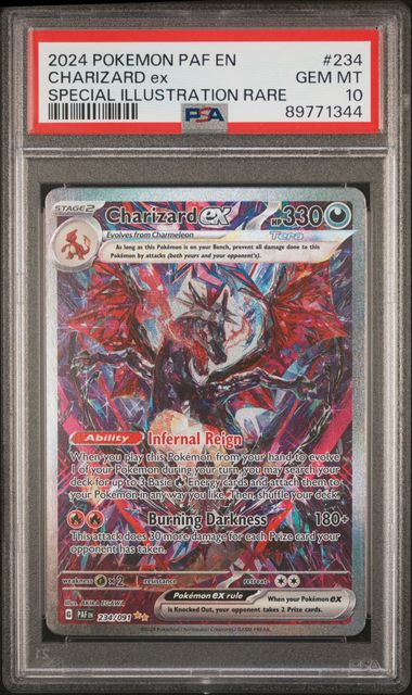 Pokemon TCG! 2024 Pokemon Scarlet and Violet Paldean Fates Special Illustration Rare Charizard Ex #234 PSA 10