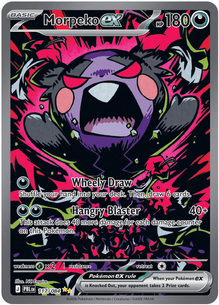 Pokemon TCG! Morpeko ex - 117/084 - ME05: Pitch Black (PBL)