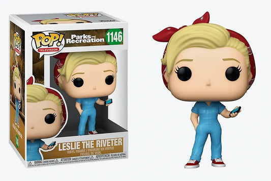 Funko Pop! Parks and Recreation Leslie The Riveter 1146 + Free Protector