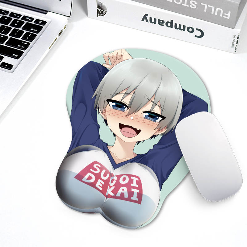 Uzaki-chan Wants to Hang Out! 3D MousePad Cute Stylish Mouse Pad Breasts - Anti-slip Cute Stylish Anime Girl Wrist Support