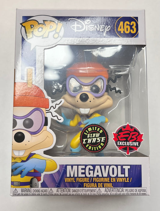 Funko Pop! Disney Darkwing Duck Megavolt 463 EB Exclusive Glow CHASE (VAULTED) + Free Protector
