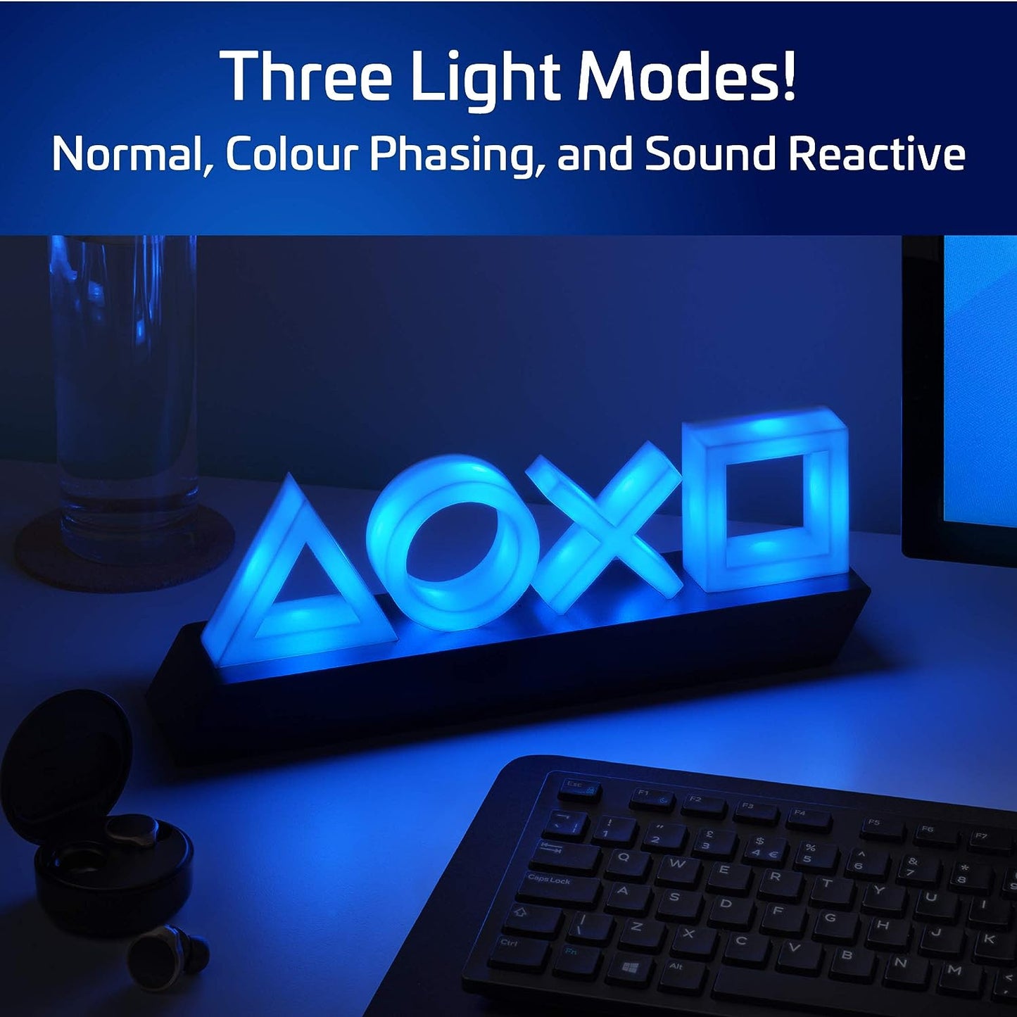 Playstation PS5 Icons Light with 3 Light Modes Music Reactive Game Room Lighting