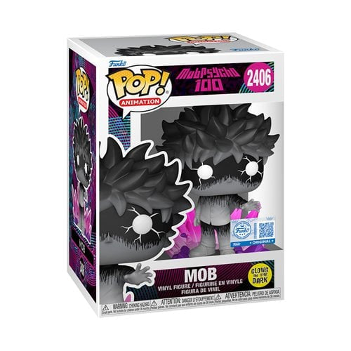 Funko Pop! Mob Psycho 100 - Mob 2406 Glows in the Dark Funko Special Edition Figure + Pop Protector