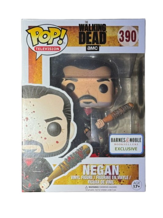 Funko Pop! The Walking Dead - Negan (Bloody) 390 Barnes & Noble Exclusive (VAULTED) + Pop Protector