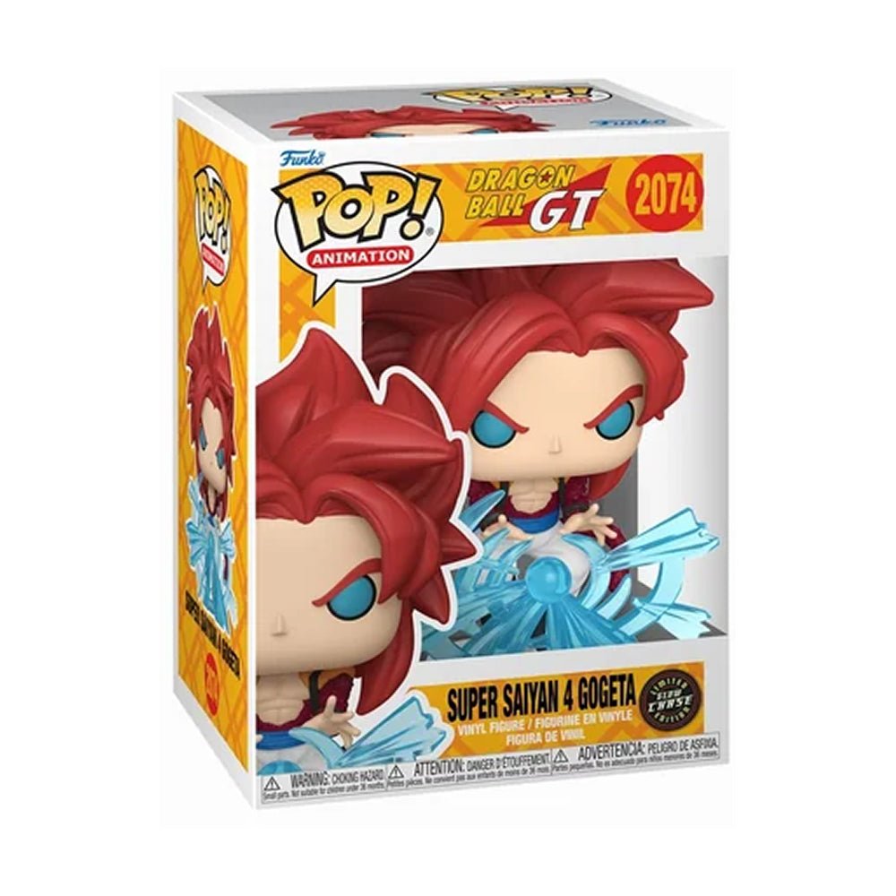 Funko Pop! Dragon Ball GT : Super Saiyan 4 Gogeta 2074 GLOW CHASE  Figure + Pop Protector