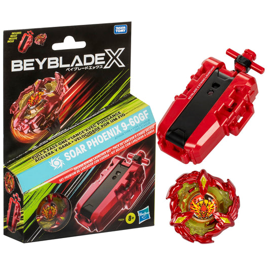 Beyblade X Soar Phoenix 9-60GF Deluxe String Launcher Set with Attack Type Right-Spinning Top Toy