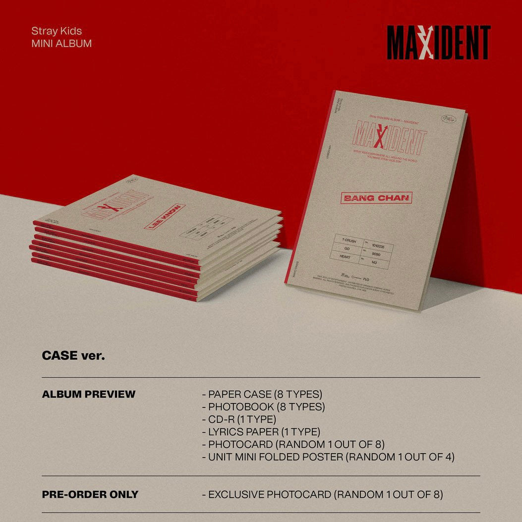 K-POP STRAY KIDS - MAXIDENT (CASE VER.) (8 VERSIONS)