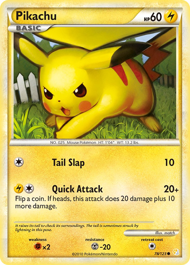 Pokemon TCG! Pikachu 2010 HeartGold & SoulSilver #78/123