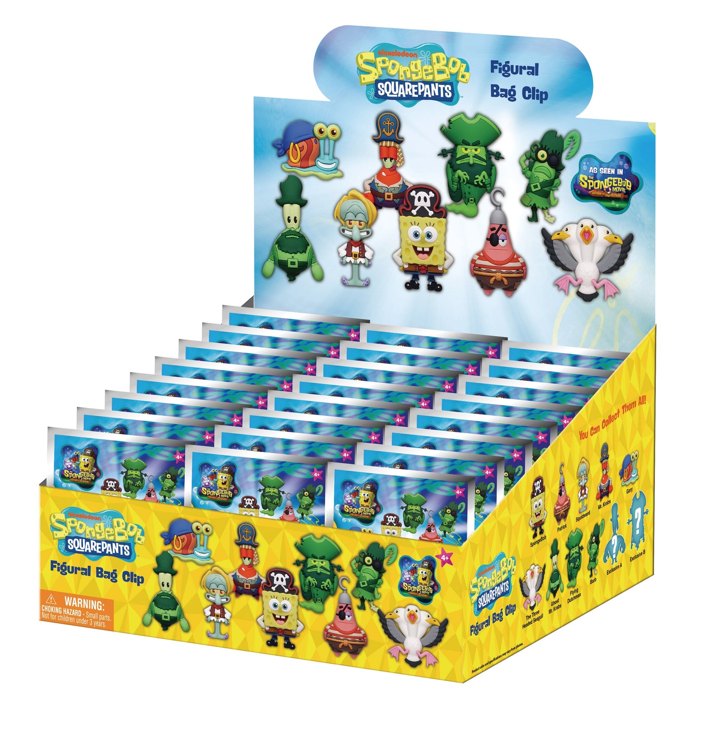 3D Foam Collectible - Nickelodeon The SpongeBob SquarePants Movie Figural Blind Bag Clip Keychain Mystery Bag (One Variation Chosen at Random)