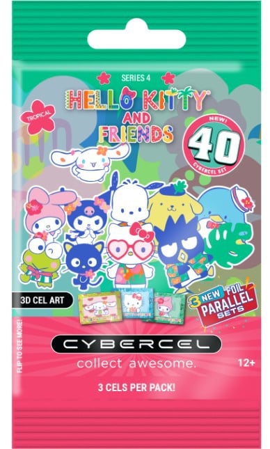 CYBERCEL HELLO KITTY AND FRIENDSTROPICAL SERIES TRADING CARDS PACK - 3 CELS PRR PACK (One Variation Chosen at Random)