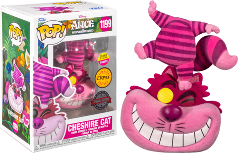 Funko Pop! Disney Alice in Wonderland : Cheshire Cat 1199 Flocked Glows in the Dark Special Edition + Pop Protector