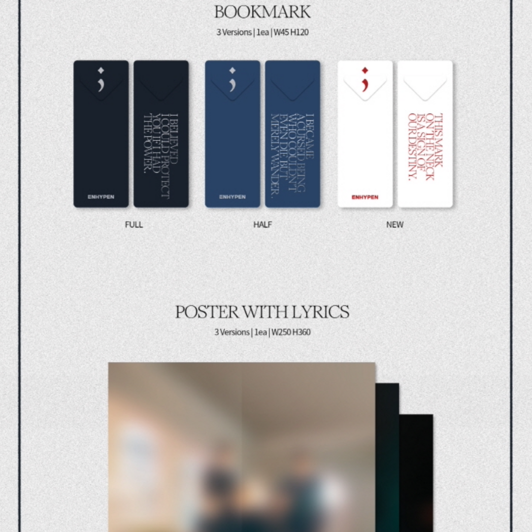 K-POP ENHYPEN - DARK BLOOD ALBUM (3 VERSIONS)