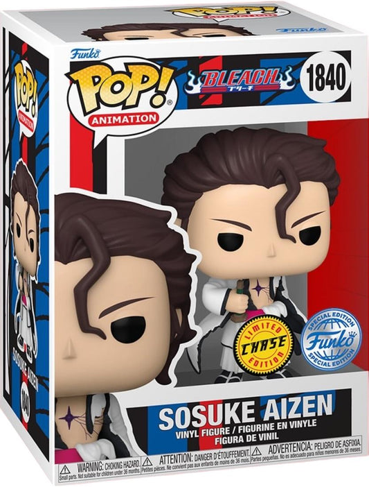 Funko Pop! Bleach - Sosuke Aizen 1840 CHASE Funko Special Edition Figure + Pop Protector