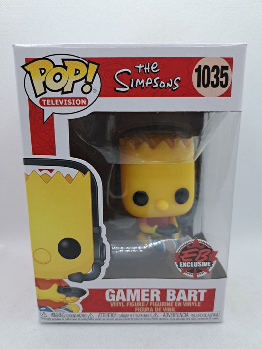 Funko Pop! The Simpsons - Gamer Bart 1035 EB Exclusive Figure (VAULTED) + Free Protector