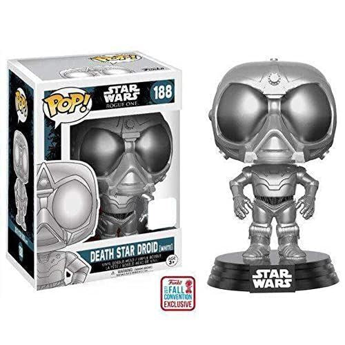Funko Pop! Star Wars Rogue One Death Star Droid 188 (Chrome) Funko 2017 Fall Convention Exclusive + Free Protector (VAULTEDg