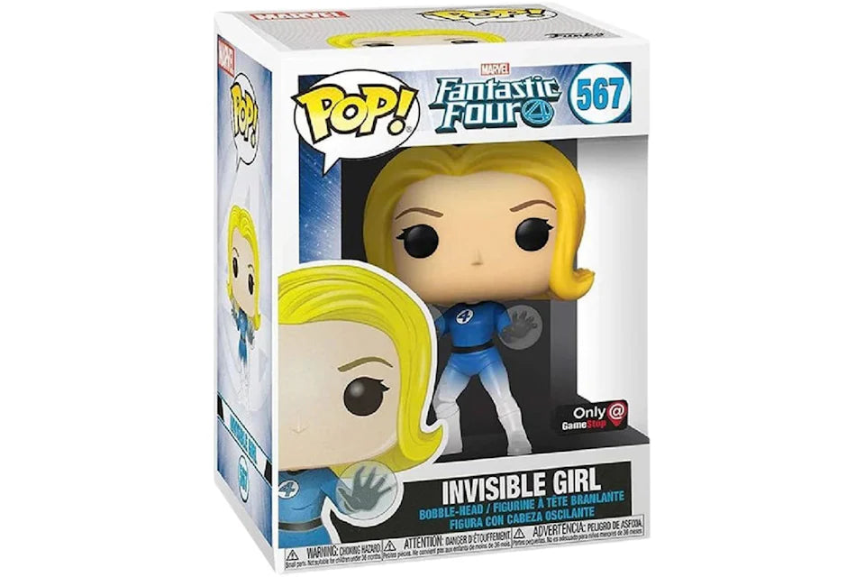 Funko Pop! Marvel Fantastic Four Invisible Girl (Translucent) 567 GameStop Exclusive (VAULTED) + Free Protector