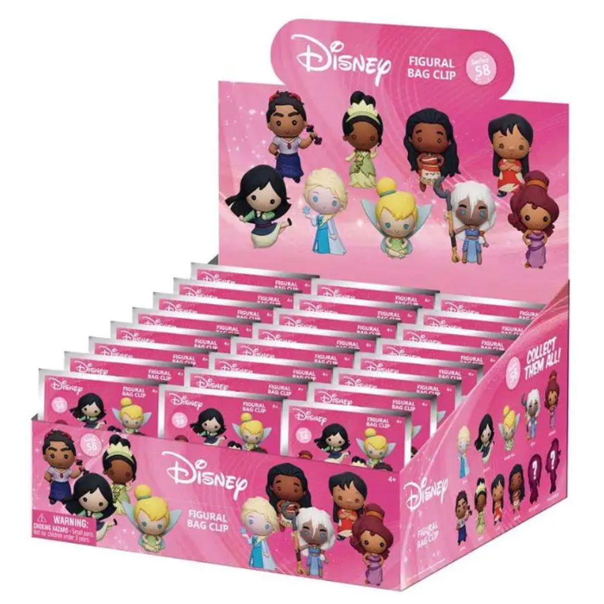 Disney GIRLS POWER 3D Figural Keyring Foam Bag Clip Series 58 Mystery Bag (One Variation Chosen at Random)