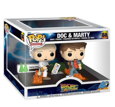 Funko Pop! Back to the Future 40th Anniversary - Doc & Marty 1846 Moments Figure