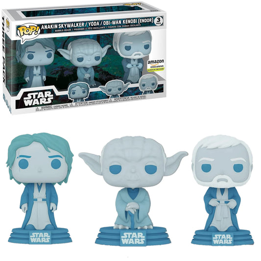 Funko Pop! Star Wars Anakin Skywalker / Yoda / Obi-Wan Kenobi (Endor) 3 Pack Amazon Exclusive