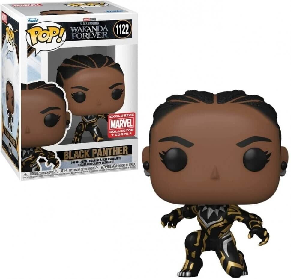 Funko Pop! Marvel Studios Black Panther Wakanda Forever - Black Panther 1122 Marvel Collector Corps Exclusive + Free Protector