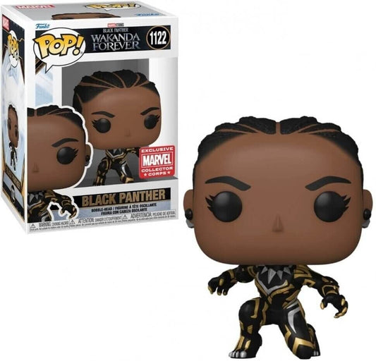 Funko Pop! Marvel Studios Black Panther Wakanda Forever - Black Panther 1122 Marvel Collector Corps Exclusive + Free Protector