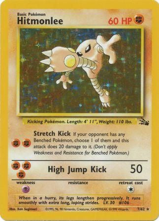 Pokemon TCG! Hitmonlee 1999 Fossil Unlimited #7/62 Holo