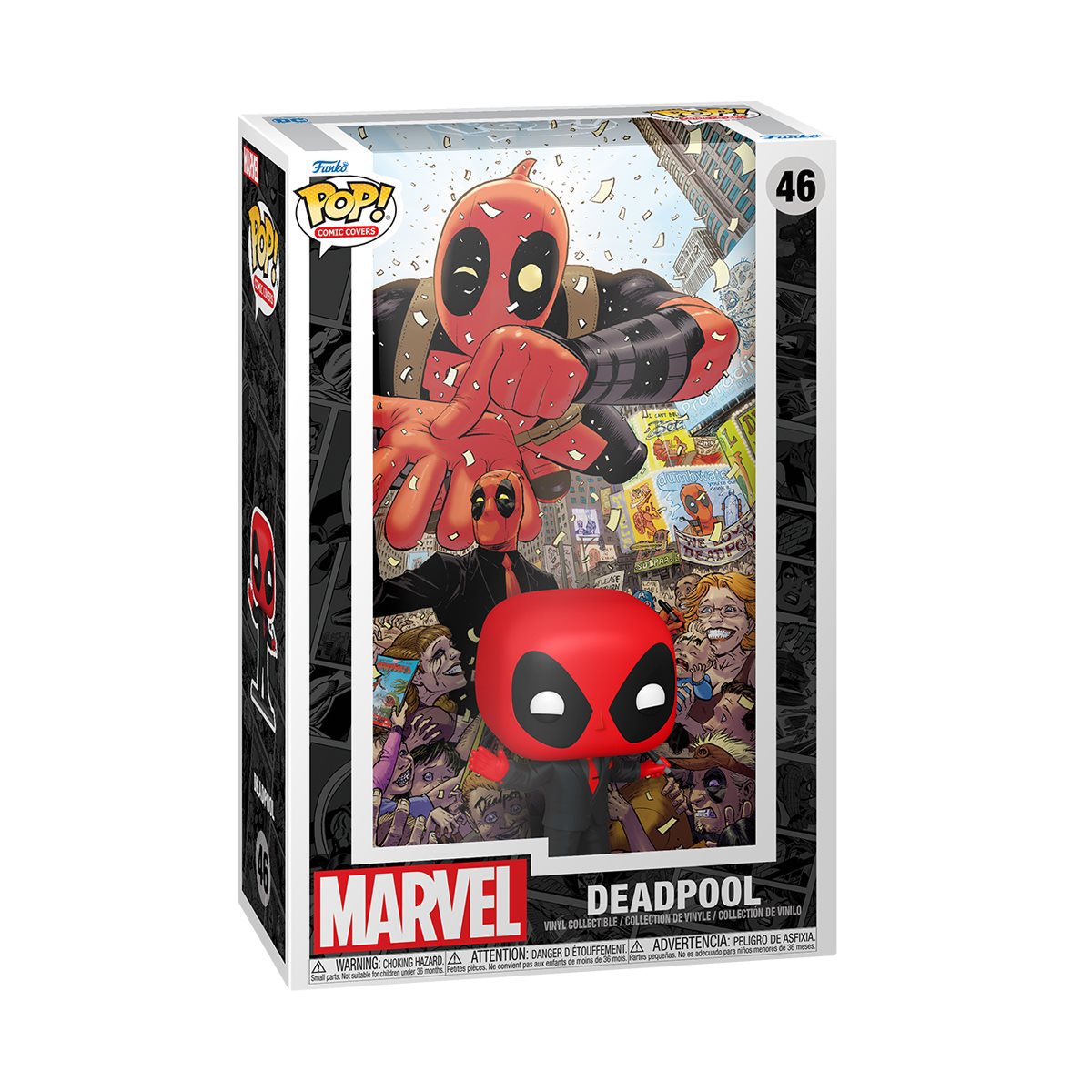 Deadpool (2015) #1 Deadpool in Black Suit Funko Pop! Comic Cover Figure #46 with Case