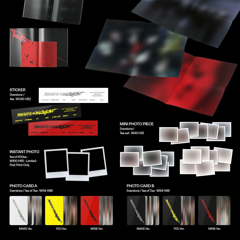 K-POP ENHYPEN - 6TH MINI ALBUM [DESIRE : UNLEASH] MAKE VERSION.