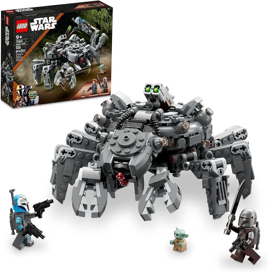 LEGO Star Wars The Mandalorian Season 3 Spider Tank Building Includes The Mandalorian with Darksaber, Bo-Katan, and Grogu 'Baby Yoda' Minifigures, Gift Idea for Kids Ages 9+