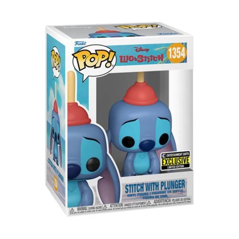 Funko Pop! Disney Lilo & Stitch - Stitch with Plunger 1354 EE Exclusive + Free Protector
