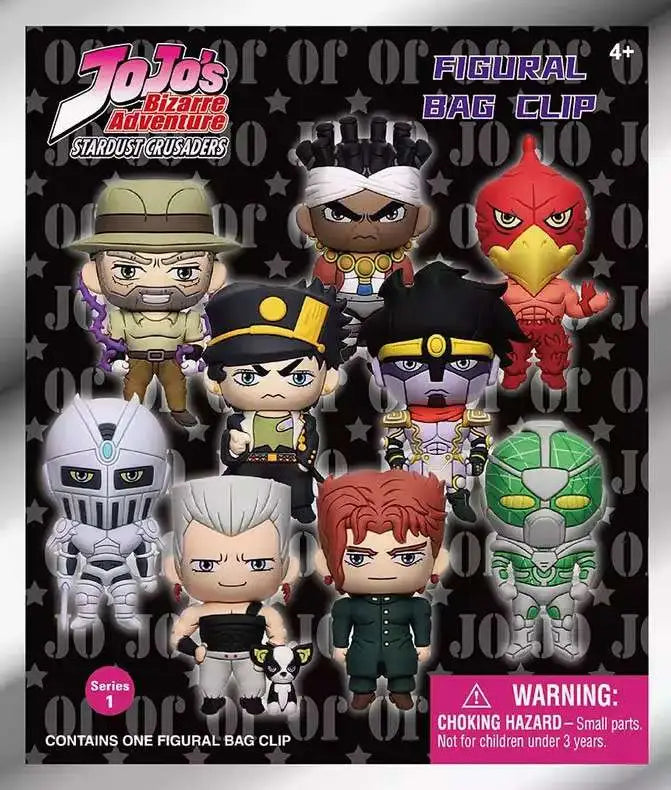 JoJo’s Bizzare Adventure Stardust Crusaders Series 1 Mystery 3D Foam Figural Bag Clip (One Variation Chosen at Random)
