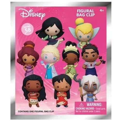 Disney GIRLS POWER 3D Figural Keyring Foam Bag Clip Series 58 Mystery Bag (One Variation Chosen at Random)