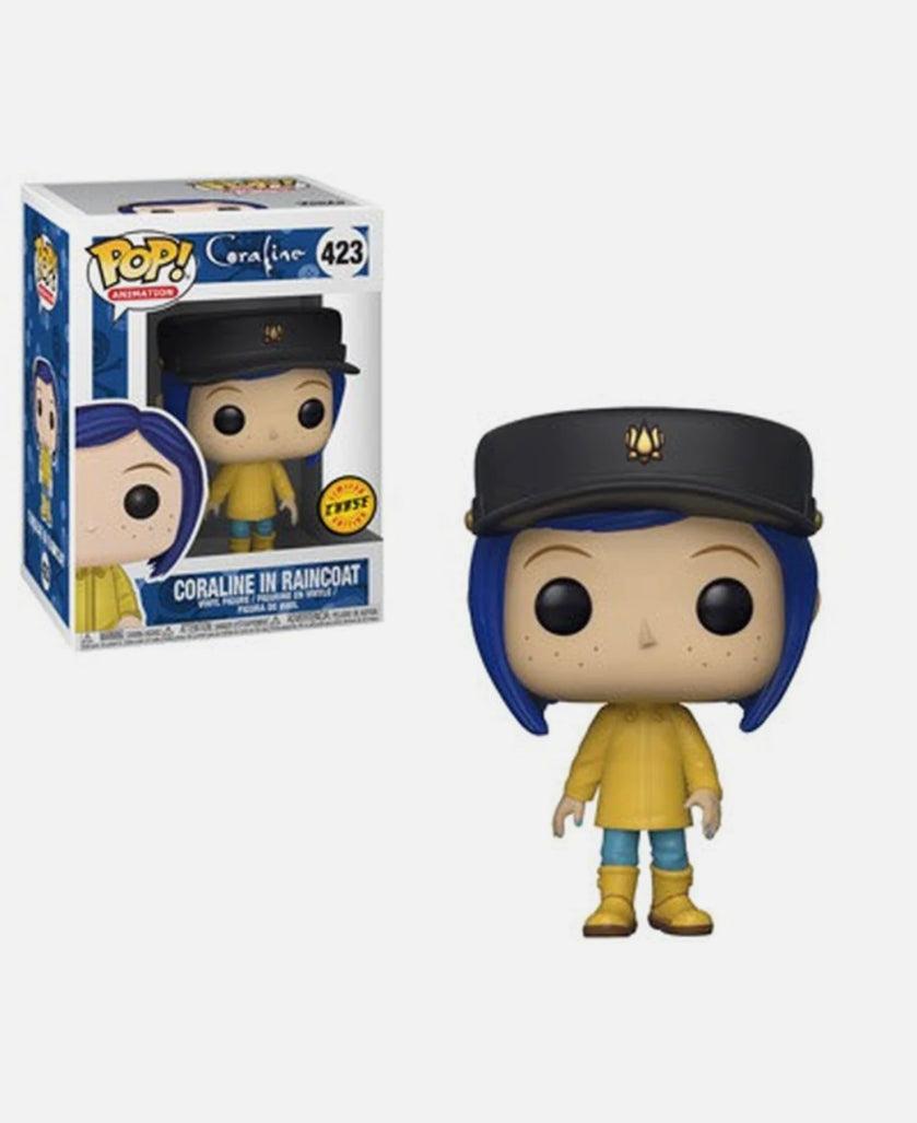 Funko Pop! Coraline - Coraline in Raincoat 423 CHASE + Free Protector (VAULTED)