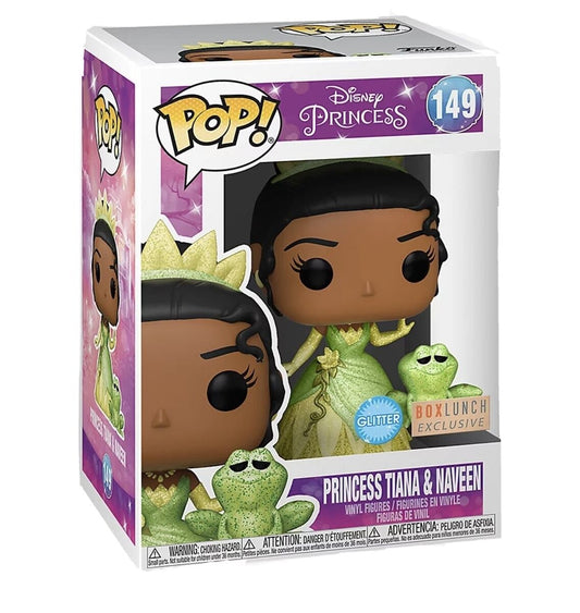 Funko POP! Disney Princess and the Frog Princess Tiana & Naveen #149 Glitter BoxLunch Exclusive + PoP Protector