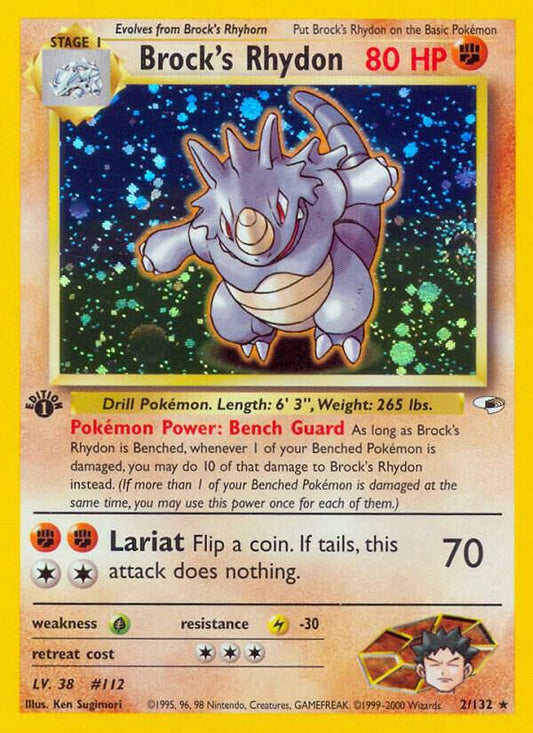 Pokemon TCG! Brock's Rhydon - Gym Heroes (G1) Unlimited
