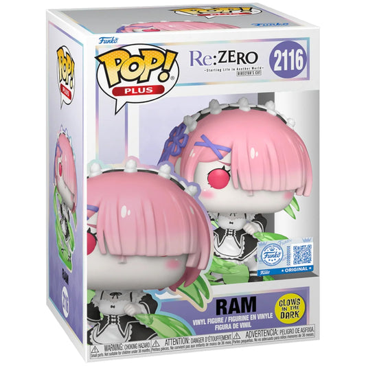 Funko Pop! Re : Zero - Starting Life In Another World - Ram 2116 Glows in the Dark Funko Special Edition Figure + Pop Protector