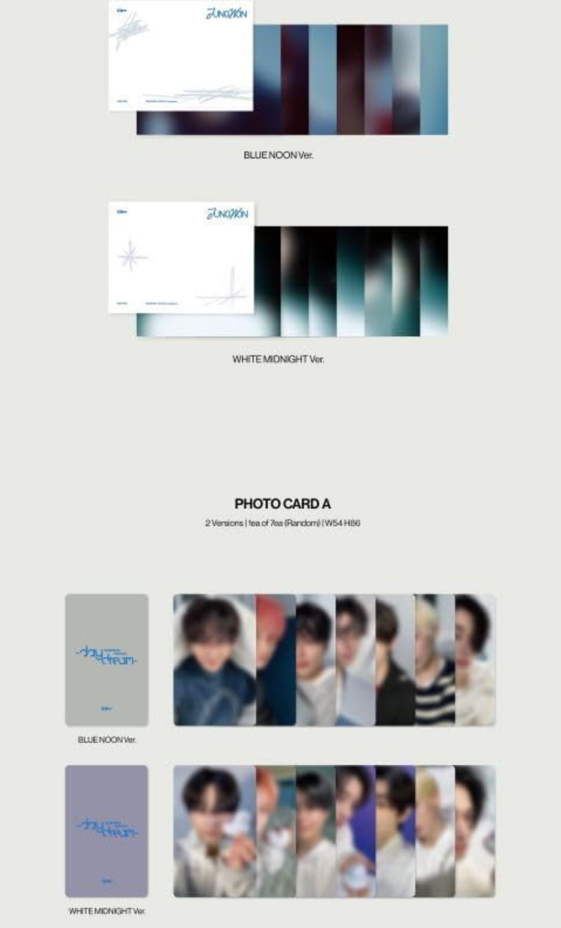 K-pop Enhypen Romance : Untold - Daydream (2 Versions) Blue Noon and White Midnight Bundle Set Albums