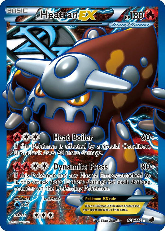 Pokemon TCG! Heatran EX (Team Plasma) (Full Art) - Plasma Freeze (PLF) HEAVY PLAYED