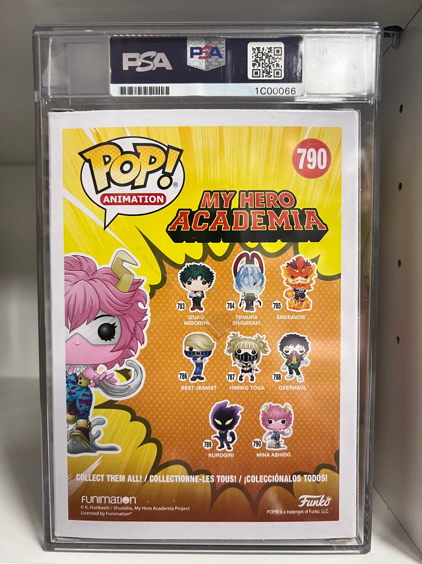 Funko Pop! My Hero Academia Mina Ashido Metallic 790 Funko Insider Club Figure Signed by Caitlin Glass PSA Authenticated