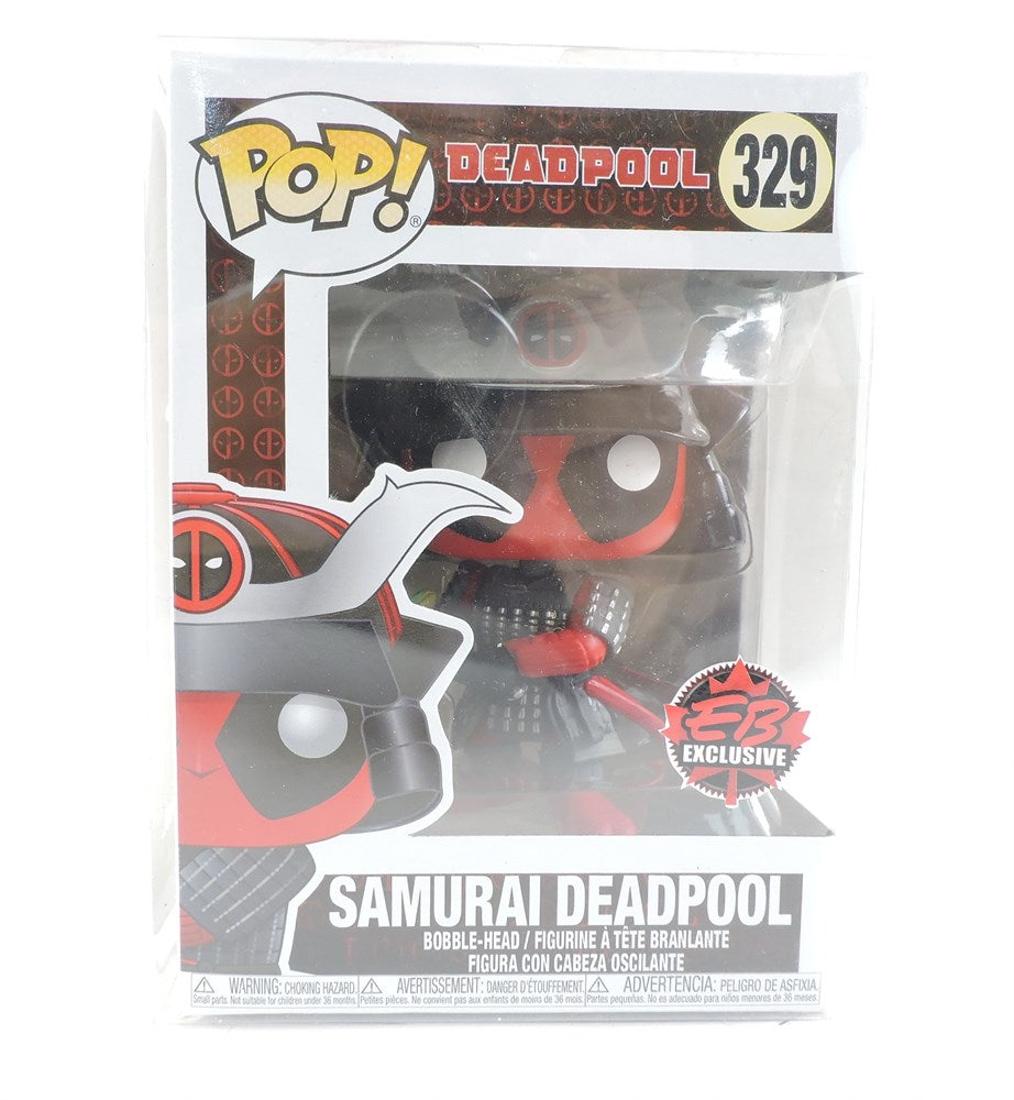 Funko Pop! Marvel 329 Samurai Deadpool EB Exclusive Bobble-Head Figurine + PoP Protector