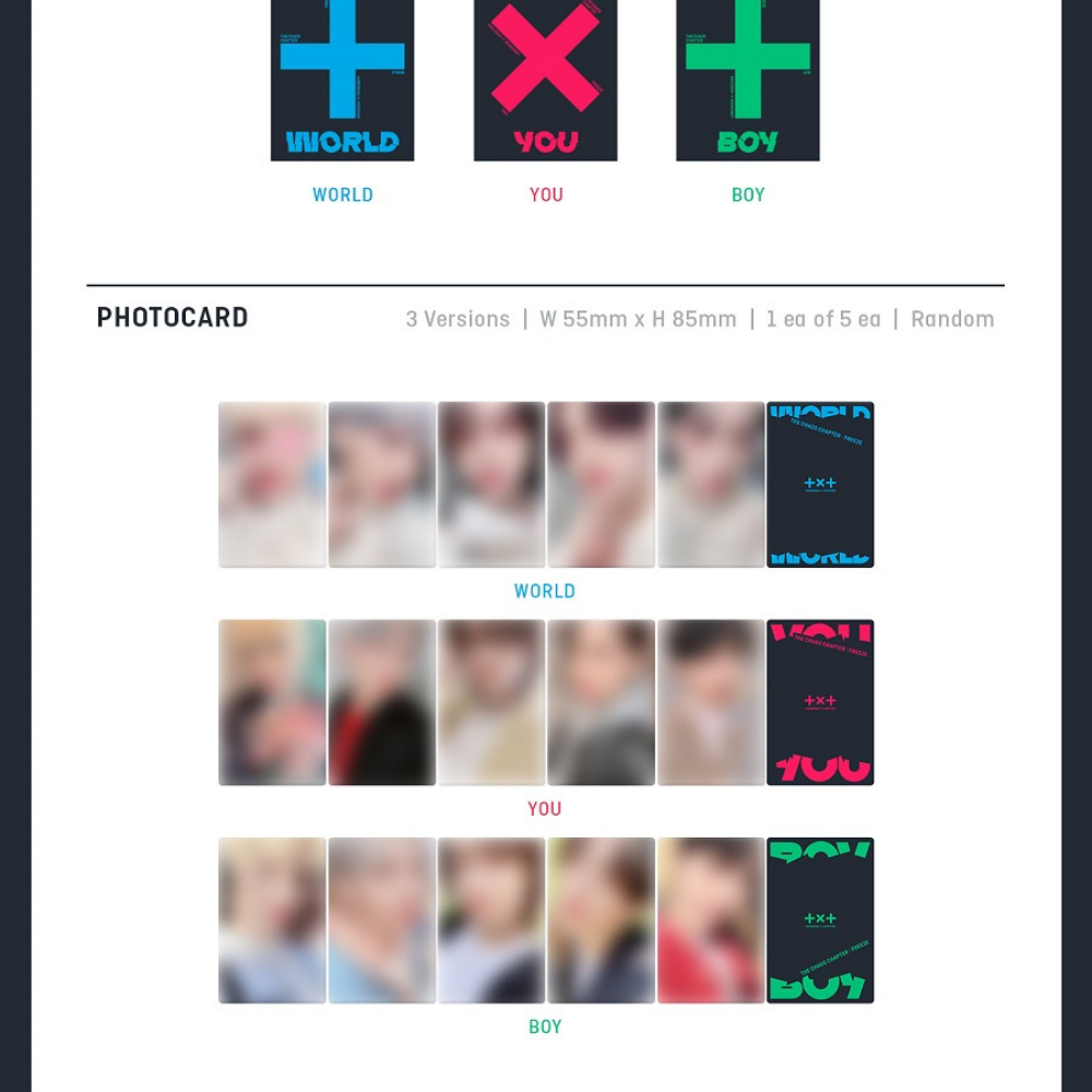 K-pop Tomorrow X Together (TXT) Chaos Chapter : Freeze Album - World Ver. (Blue +)