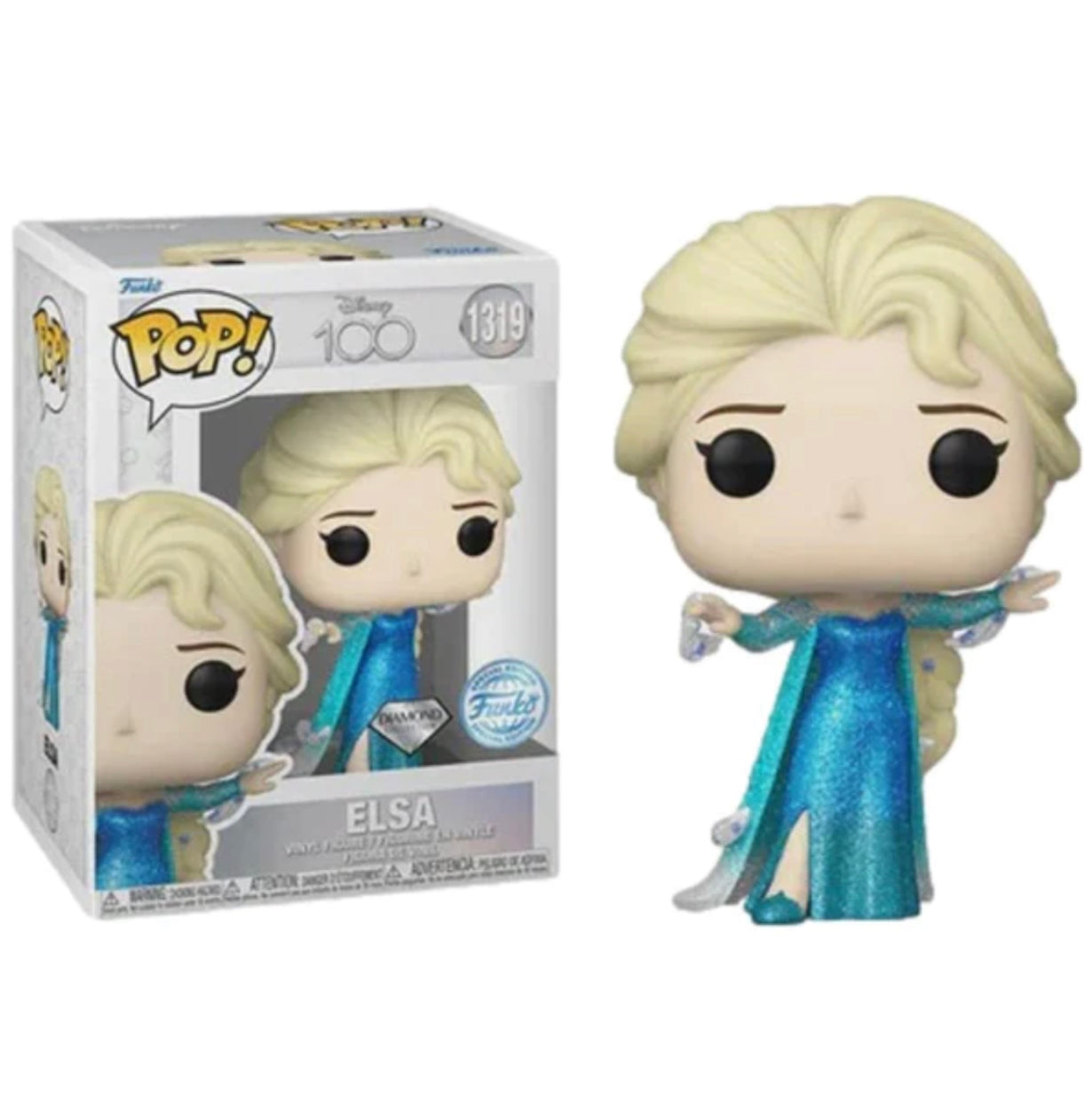 Funko Pop! Disney 100 Elsa 1319 Diamond Funko Special Edition + Free Protector