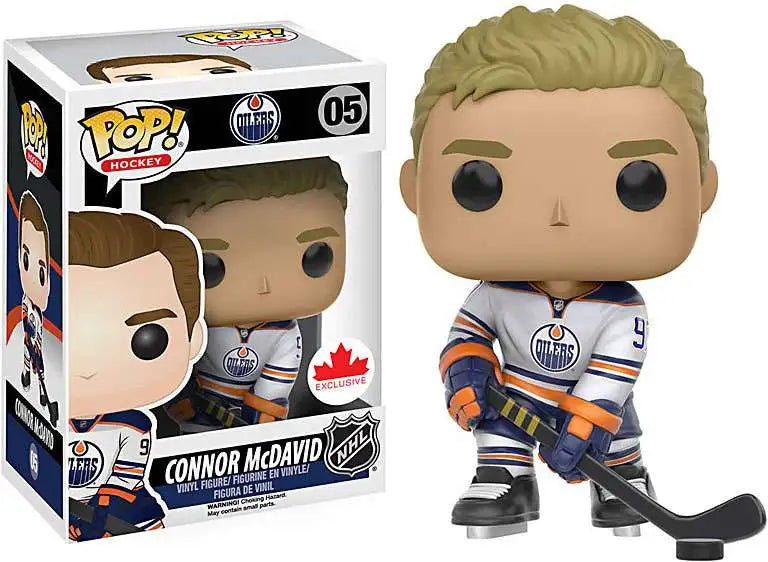 Funko Pop! Hockey NHL Oilers - Connor McDavid (Away Jersey) 05 Canada Exclusive (VAULTED) + Free Protector