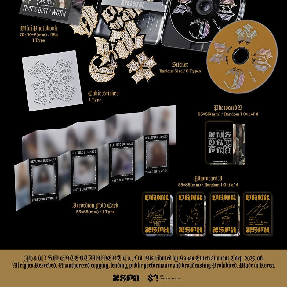 K-POP AESPA - SINGLE [DIRTY WORK] (DIRTY CASE VER.) (A SILVER VERSION)